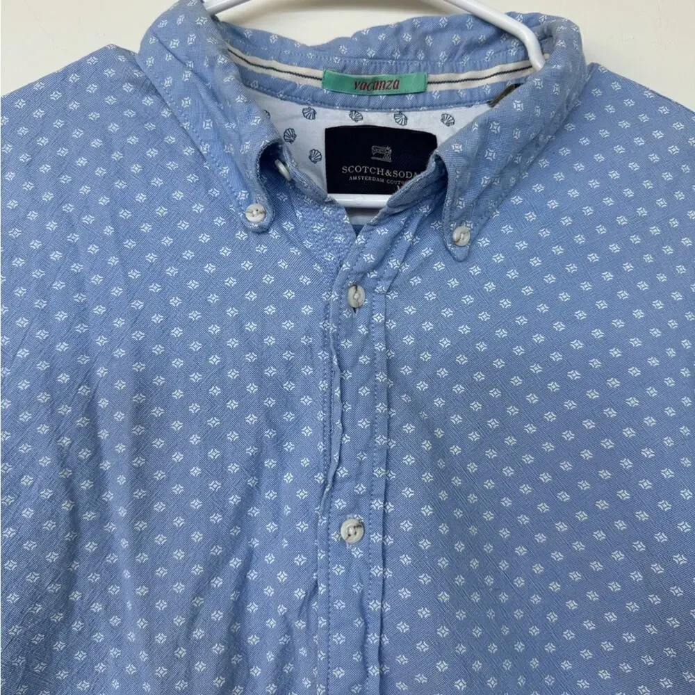 Scotch & Soda Blue White Button Down Shirt Large